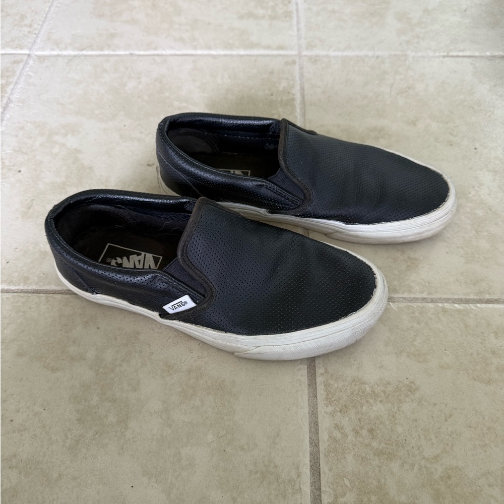Vans Men's Black Perforated Classic Slip-On Sneakers